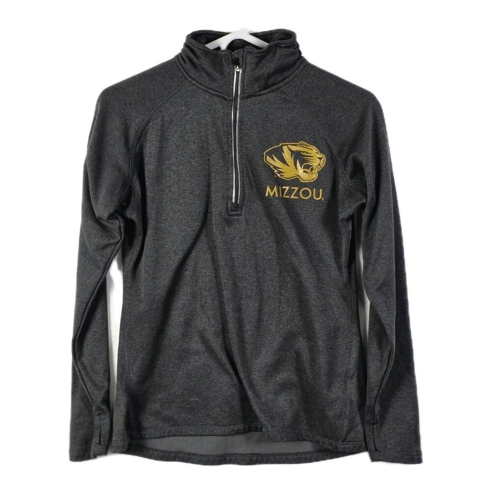 Knights Apparel Mizzou Missouri Tigers Women's Small Gray 1/4 Zip Pullover
